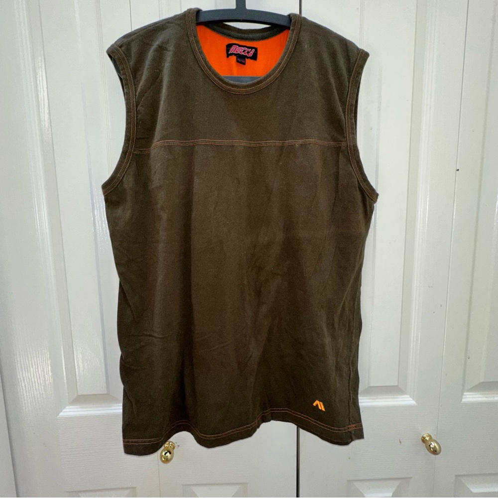 Vintage Mecca Men Olive Tank Top Casual Comfort XL